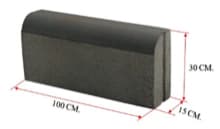 ขอบกันหินสำเร็จรูปใหญ่ ทรงมน ผิวเรียบทั้งก้อน (15x30x100 ซม.)